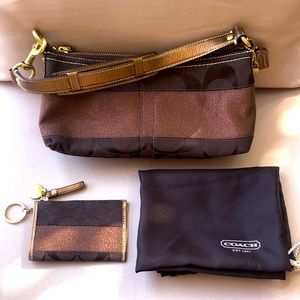 Coach Signature Stripe Small Hobo Bag & Wallet